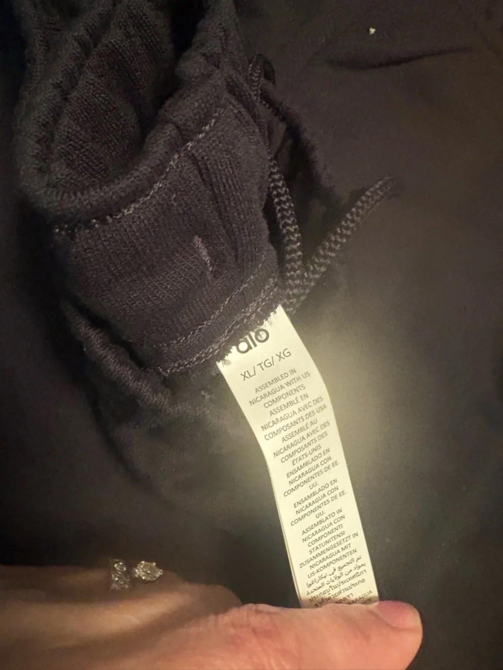Alo Black Logo Sweatpants Size XL New with tags